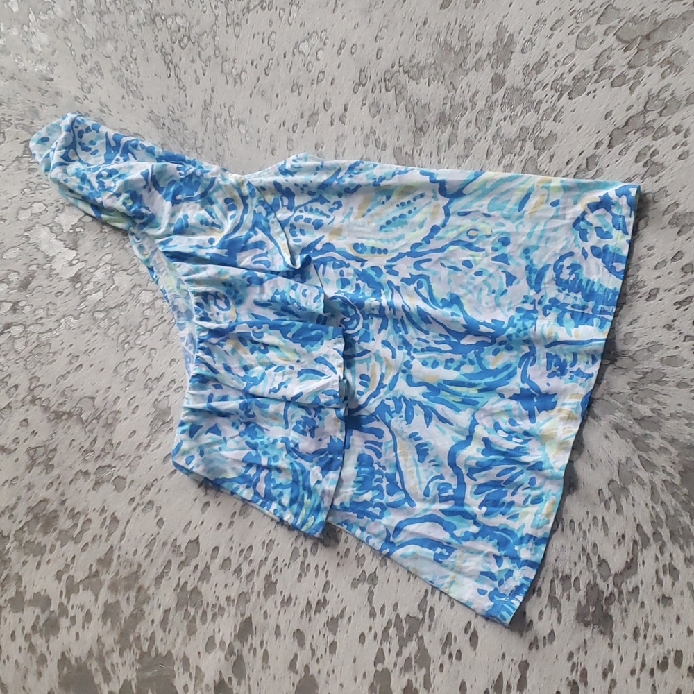 Lilly Pulitzer Matteo Top One Shoulder Bennett Blue Salty Seas SzS - Picture 4 of 6